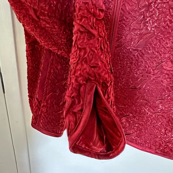 VINTAGE Victor Costa Red Taffeta Evening Jacket - Picture 5 of 5